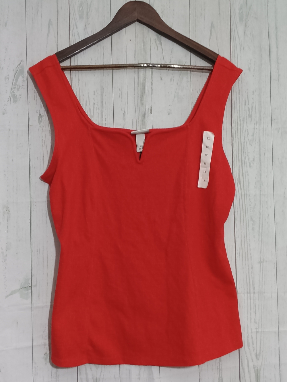 Ava & Viv Red Women's Square Neck Tank Top - Unbranded Sz 1X NWT